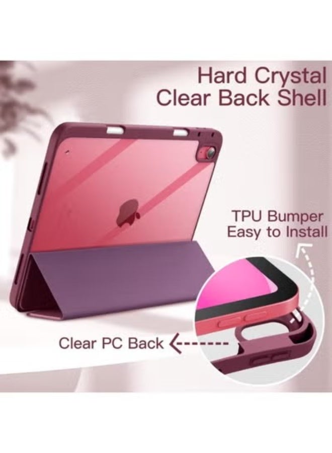 Case for iPad Air 11 Inch 7/6 (2025 M3/2024 M2)/10.9 Inch 5/4 (2022/2020) with Pen Holder, Trifold Stand Case, Transparent Back Case, Thin Stand Tablet Protective Case - Image 2